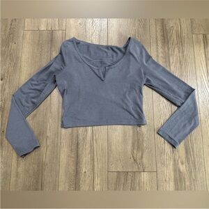 Gray Long Sleeve Women's Top